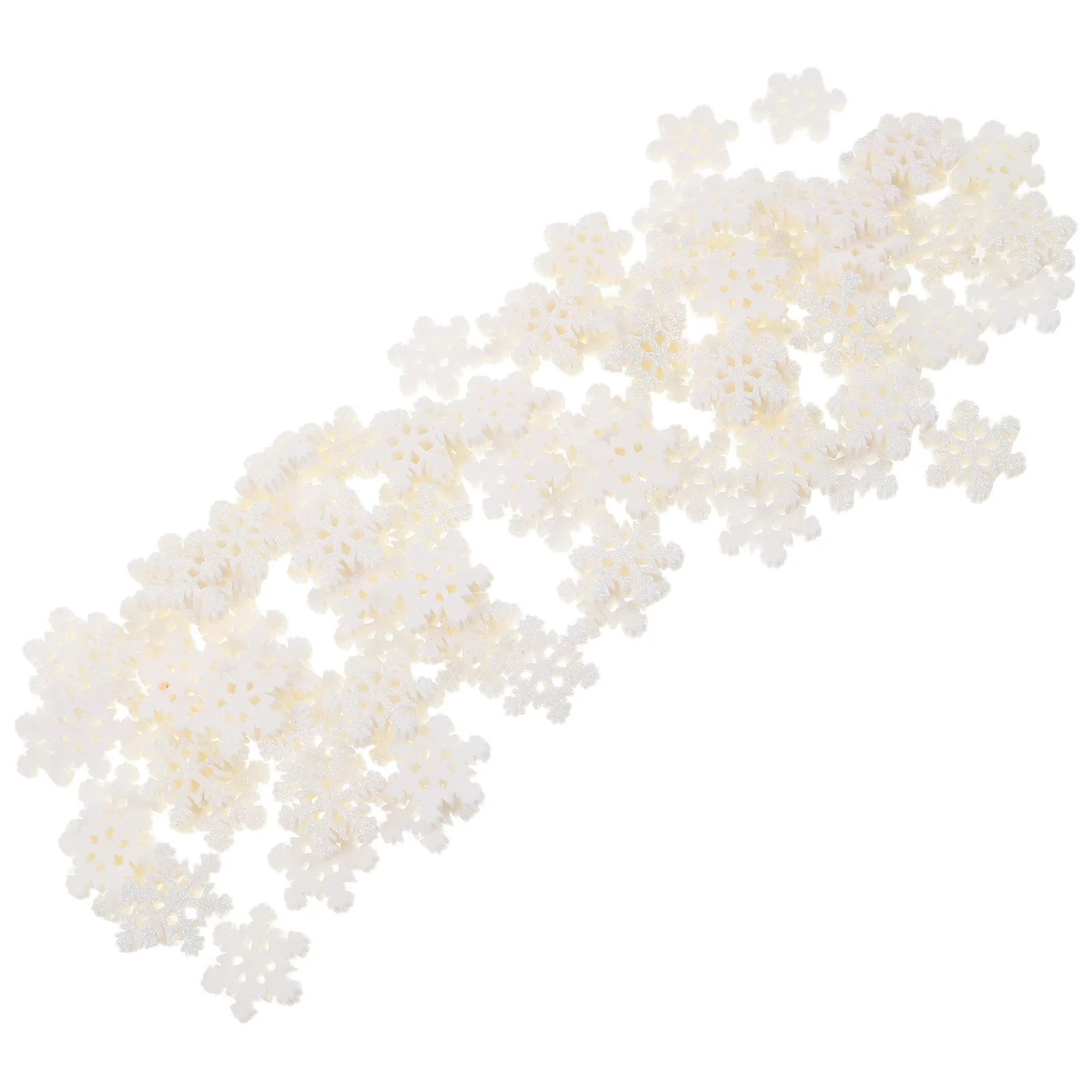

100Pcs Mini Resin Snowflake Decorations White Glitter Snowflakes Winter Party Table Decor Christmas DIY Crafts Holiday