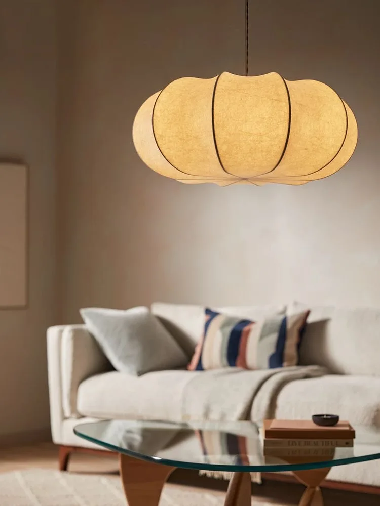 Japanese Style Wabi-sabi Style Silk Chandelier Retro Creative Bedroom Lamp French Designer Art Pendant Lights Room Decoration