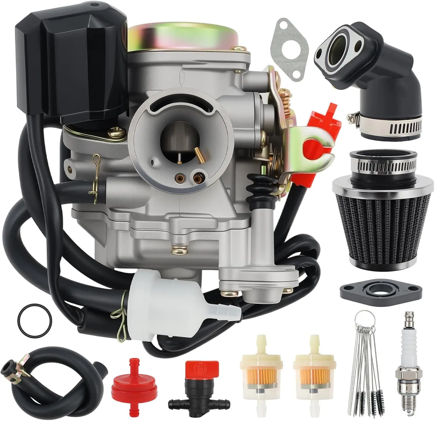 Carburador GY6 de 18 mm y 50 cc Compatible con Scooter Tao Tao de 49 cc VIP Pony Thunder PD18J Carb Jonway Roketa Sunl Vitacci Icebear Lance Baja