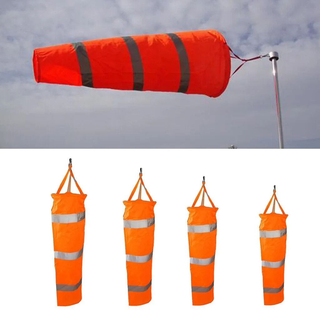Airport Aviation Windsock Wind Sock Bag Festival Camping Flag Orange 4 Sizes