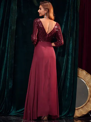 Imagen 2 del producto Sexy vintage sin espalda lentejuelas maxi vestido de verano mujeres 2025 elegante ceñido al cuerpo vestido de fiesta de gasa vestidos de noche de boda