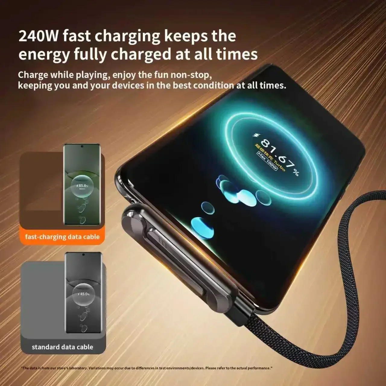 Mobile Phone Stand Charging Cable Braided Wire Charge While Watching Reinforced Durable Data Transfer Cord