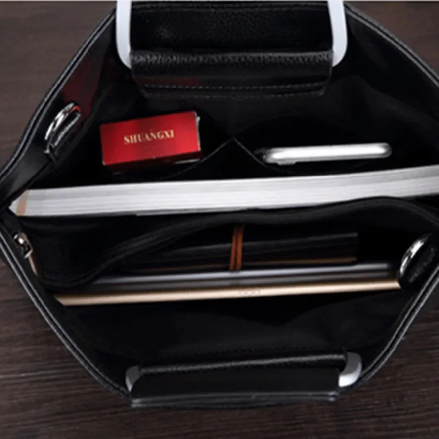 KUNDUI Men PU Leather handbag High Quality Leisure Handbags Luxury Designer Laptop Tote Bags Business Shoulder Messenger Bag