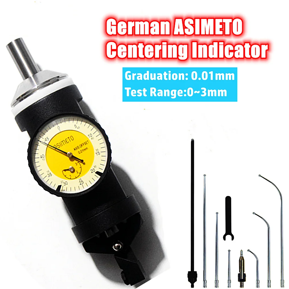 German 0-3mm Coaxial Centering Dial Indicator 0.01mm Accuracy Edge Finder Milling Tool Centering Gauge for Precision Machining