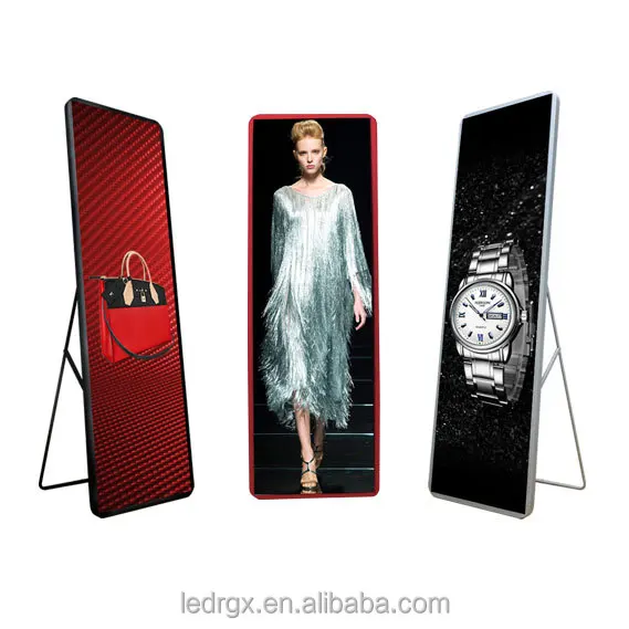 Ultra Thin Advertising Led Poster Display / shop window led mirror video screen