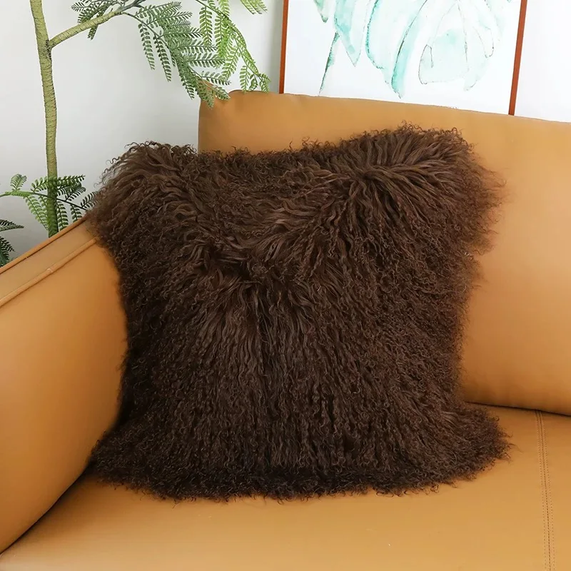 Mongolia Lamb Fur Cushion Cover, Custom Made Pillow Cover