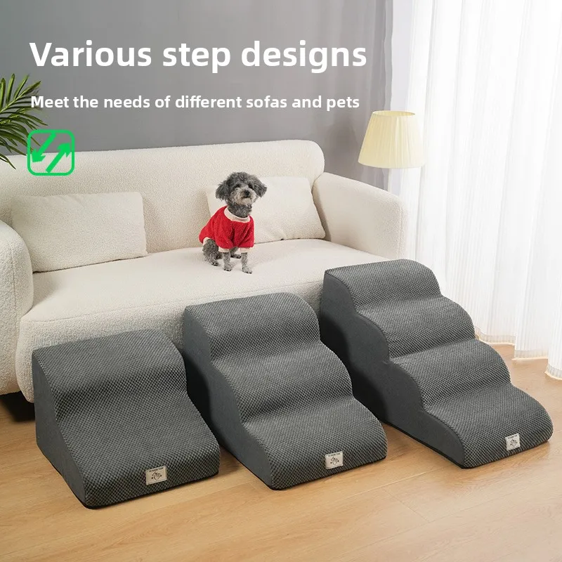 Pet Anti‑Slip Ramp Steps Dog Cat Climbing Ladder for Sofa Bedside Indoor Pet Stairs for Getting on Bed