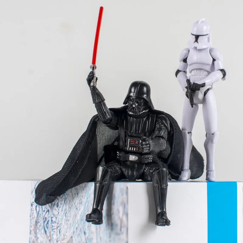 ในสต็อก 10 ซม.ทหารสีขาว Black Knight Star Wars Storm เครื่องประดับ Joint Movable เลเซอร์ดาบ Figurine ของขวัญวันเกิดของเล่น