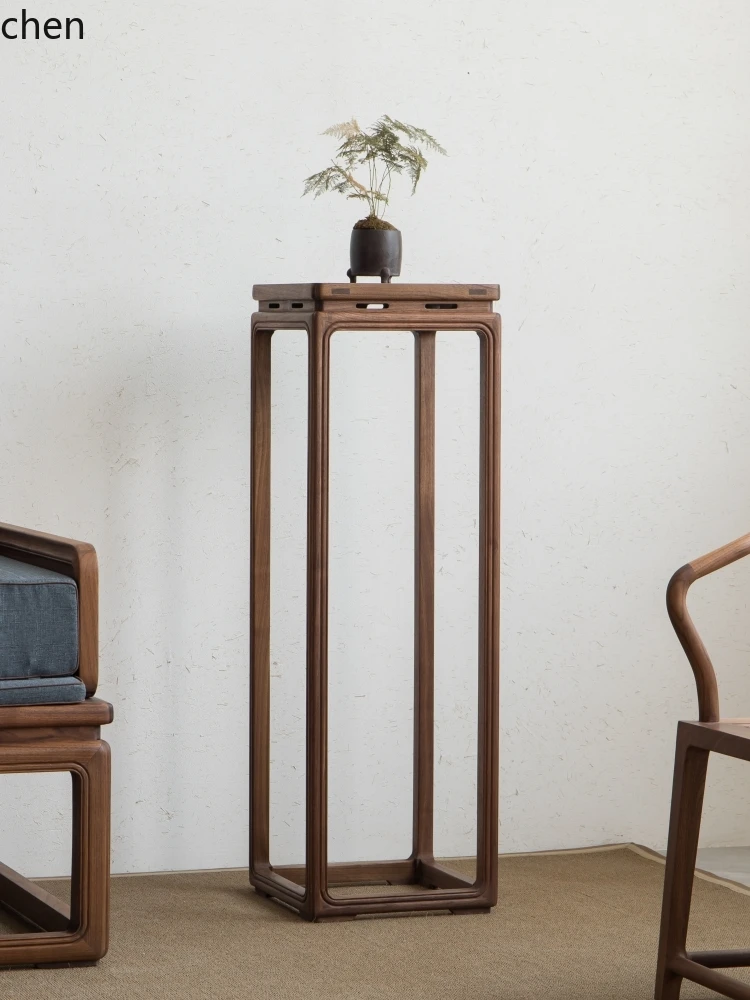 ZML flower several black walnut old elm solid wood living room bonsai rack