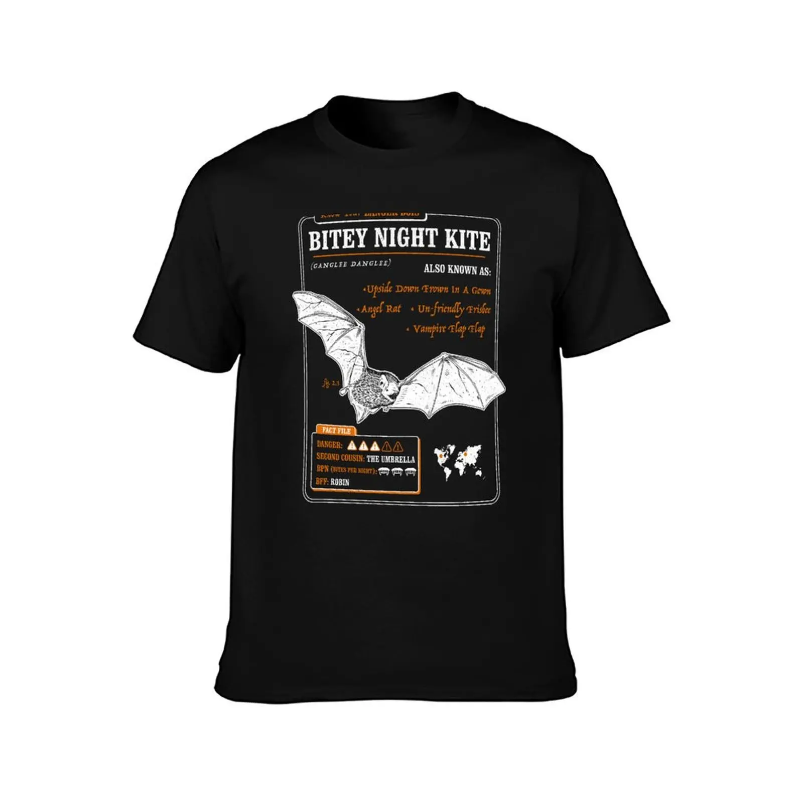 Funny Bat Fact File - Bitey Night Kite T-Shirt High Elasticity Sports Tee Shirt T-Shirt