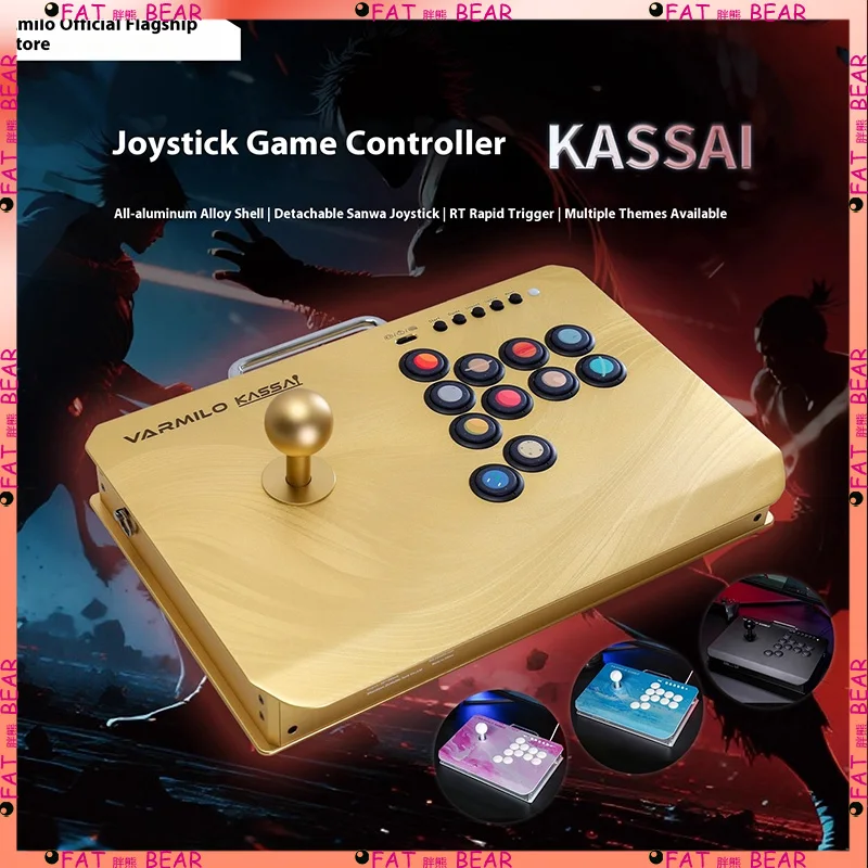 

Varmilo Kassai PS5 Street Fighter6 King of Fighters Профессиональный аркадный джойстик из алюминиевого сплава RT0,1 мм, частота возврата 1 К, задержка 1 мс