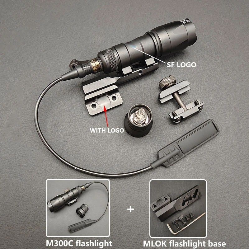 Тактический фонарик SF M300A M300C, 600 люмен, M300 M300B M600, мини-фонарь для оружия, страйкбольная охота, Mlok keymod 20 мм