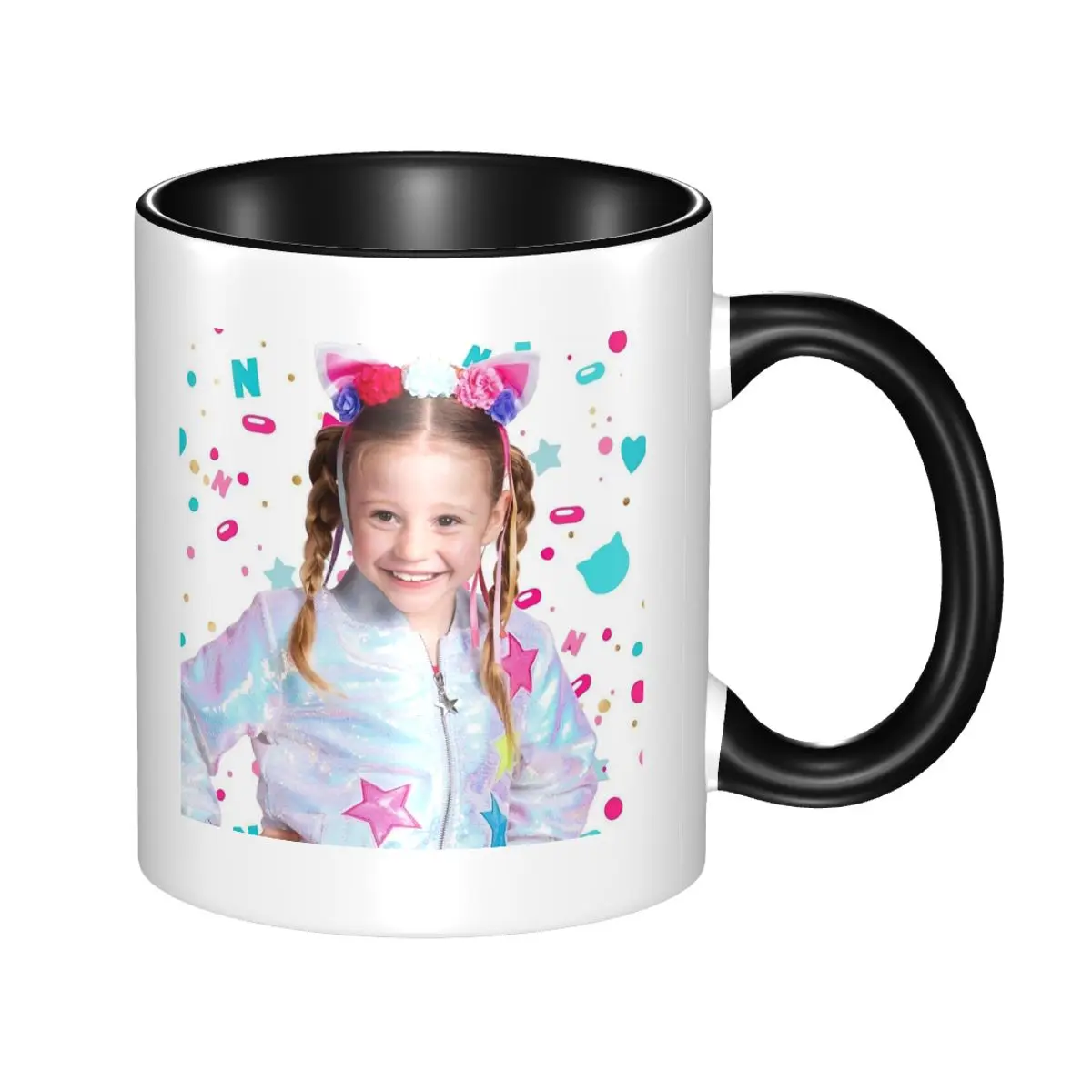 

Like Nastya With A Colorful Flowers Headband Mug Funny Ceramic Coffee Cups Tea Mugs Milk Cup Drinkware Gifts for Woman Man