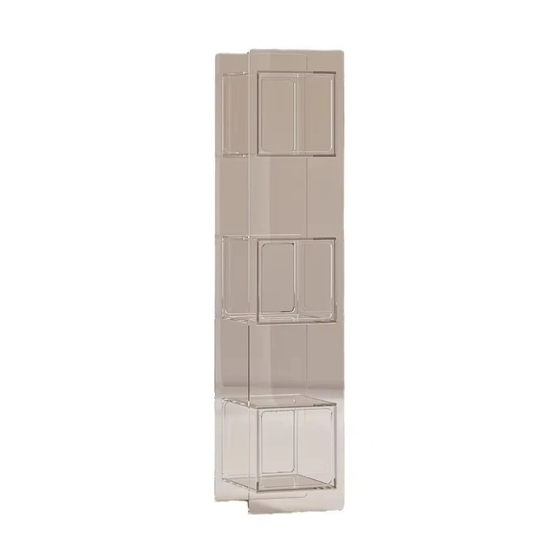 

Modern acrylic bookcase multi-layer transparent wall-mounted integrated metal