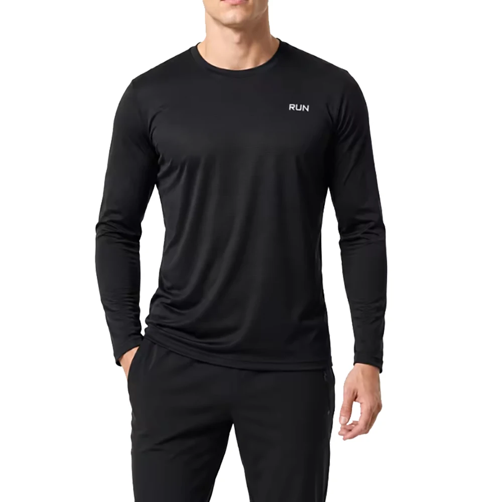 Mens Lightweight Cooling Long Sleeve Tee Quick Dry UV Sun Protective Shirt Summer Autumn Trekking Climbing Running Sports Top