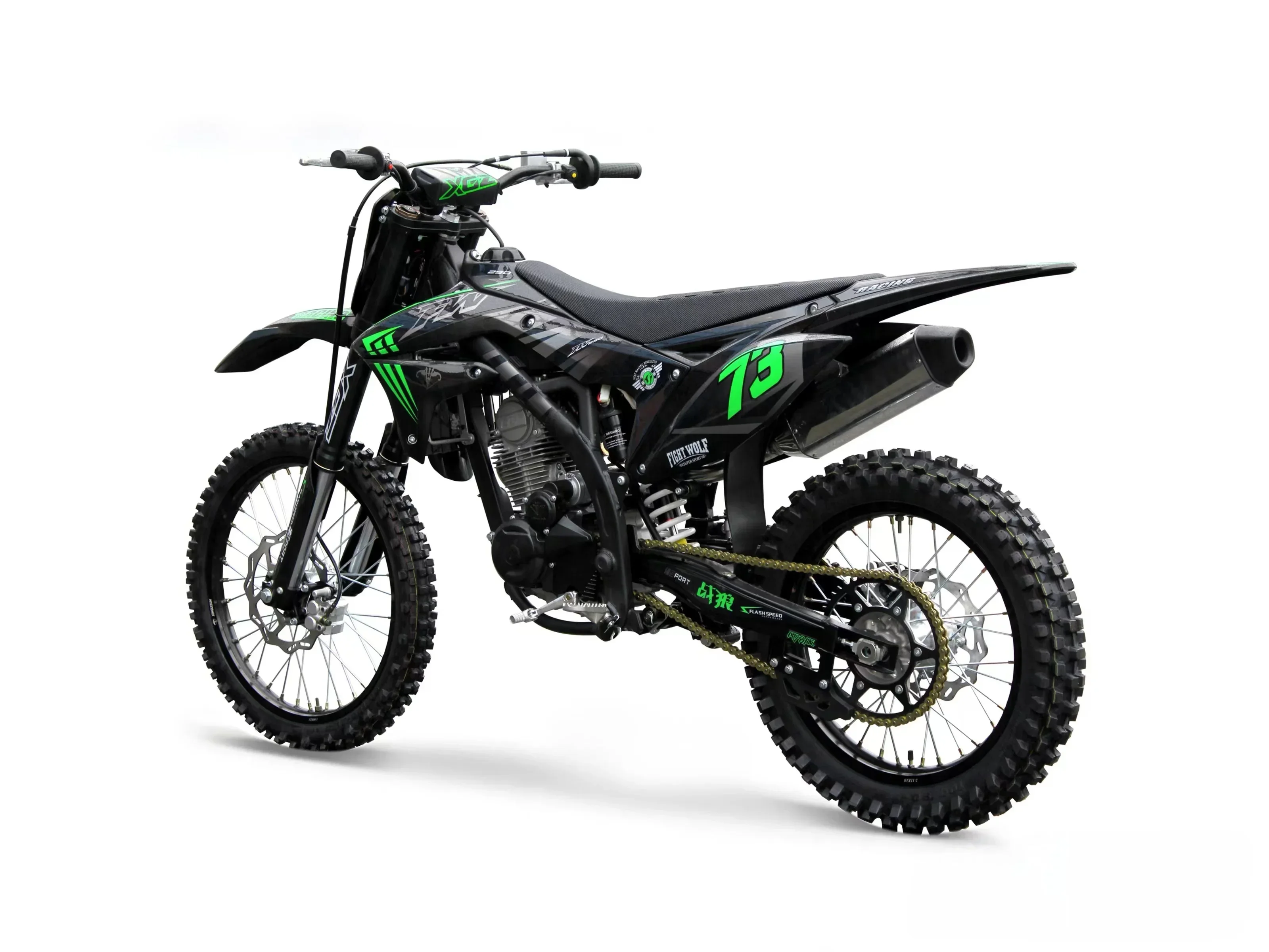 250cc Off-road Motorcycle Air Cooled Dirt Bike 250cc Motorcycle Green 1 Cylinder 4 Stroke Front 80/100-21 Rear100/98-18 110 Km/h