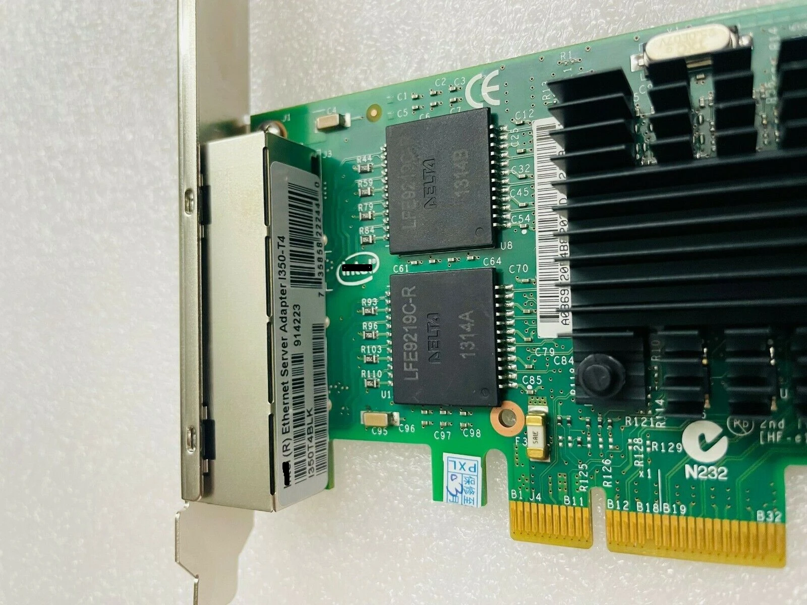 Imagem -02 - Adaptador Ethernet Pcie x4 Nic Rede Quad Portas Cartão I350-t4v2 Oem I350-t4