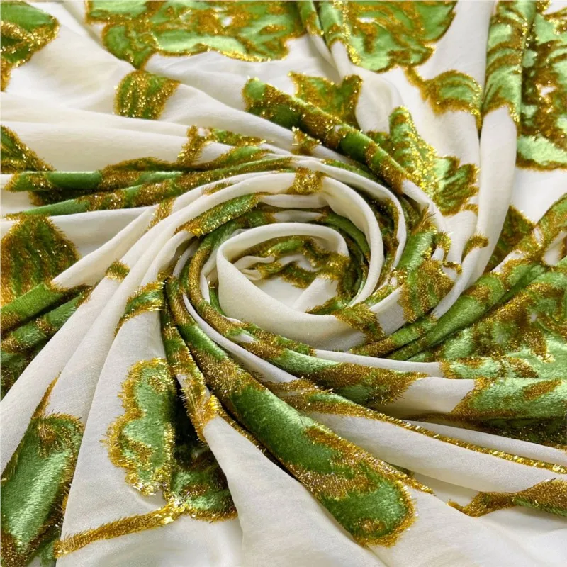 Direct of patterned woven velvet brocade jacquard and viscose fabric for high-end evening gowns dresses cheongsams