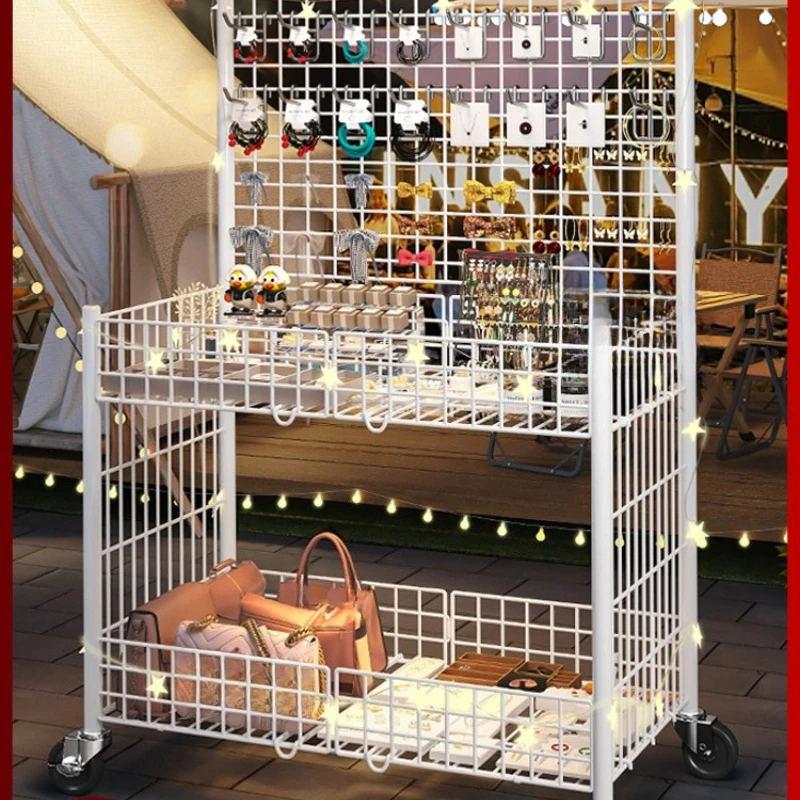 Folding Mobile Stall Trolley Artifact One Second Stall Night Market Special Sausage Stall Float Promotion Display Stand