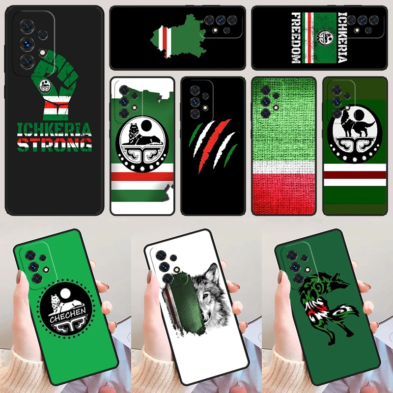 Chechnya Wolf Chechen Flag For Samsung Galaxy A52 A72 A73 A20e A21S A50 A70 A11 A12 A42 A31 A40 A51 A71 A32 A80 Phone Case Cover