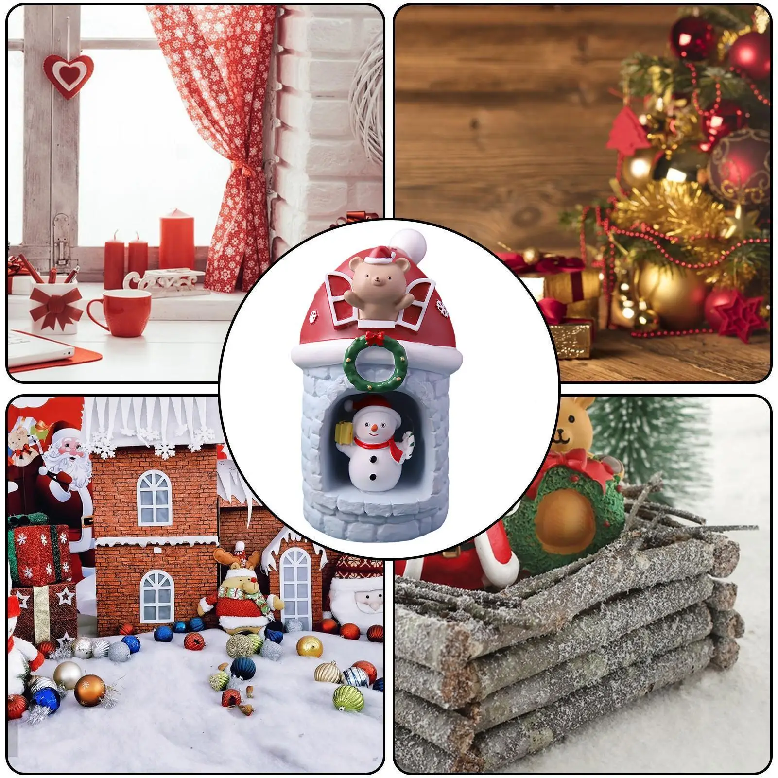 Christmas Night Lights Cute Christmas Santa Claus House LED Home Decor Festive Night Lamp Table Decor For Kids Adults Bedroom
