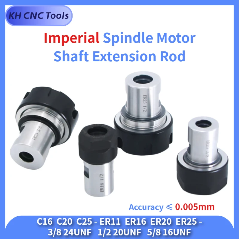 ER8 ER11 ER16 ER20 ER25 Chuck collet Spindle Motor Shaft Extension Rod Imperial ER tool holder Spindle Chuck Tool spindle rod