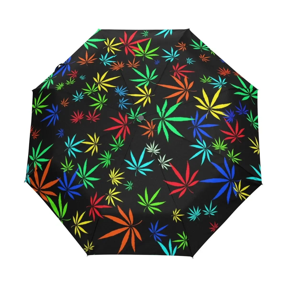 

Дорожный зонт с разноцветными листьями, Радуга, марихуана, складной зонт от дождя с листьями, ветрозащитный, компактный, легкий для взрослых, подростков