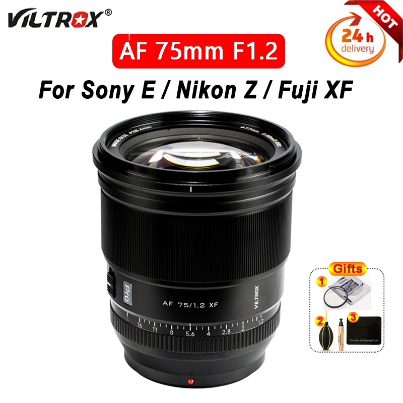 

VILTROX 75mm F1.2 AF Fuji X Sony E Nikon Z Lens Auto Focus Portrait APS-C for Fujifilm XF Mount X-T4 T100 X-H2S fujifilm X-T30