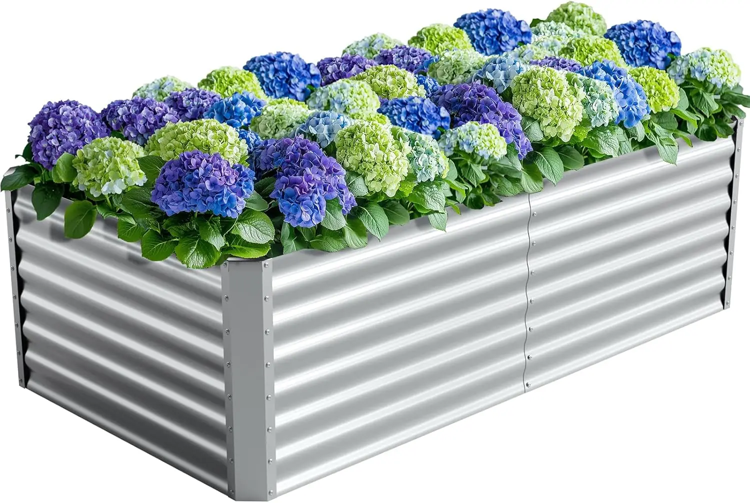 

6X3X2ft Galvanized Raised Garden Bed, Metal Planter Box for Vegetables Flowers Herb, Thickened Rust-Resistant