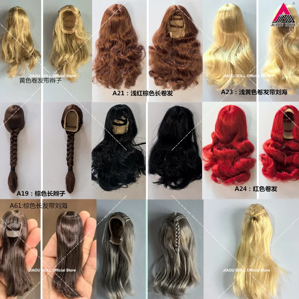 

1/6 Scale Girl Long Hair Wig Straight Curly Wavy Hair Cover Model Fit 12" YMT I8 TOYS Female Action Figure Head Sculpt Toys