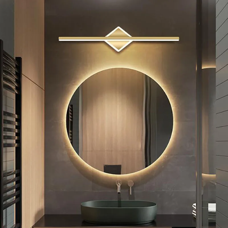 Picture 4: Led Wall Lamp Bathroom Vanity Light 40cm AC85-265V Indoor Modern Wall Sconces Long strip Mirror Wall Light Fixtures Black gold
