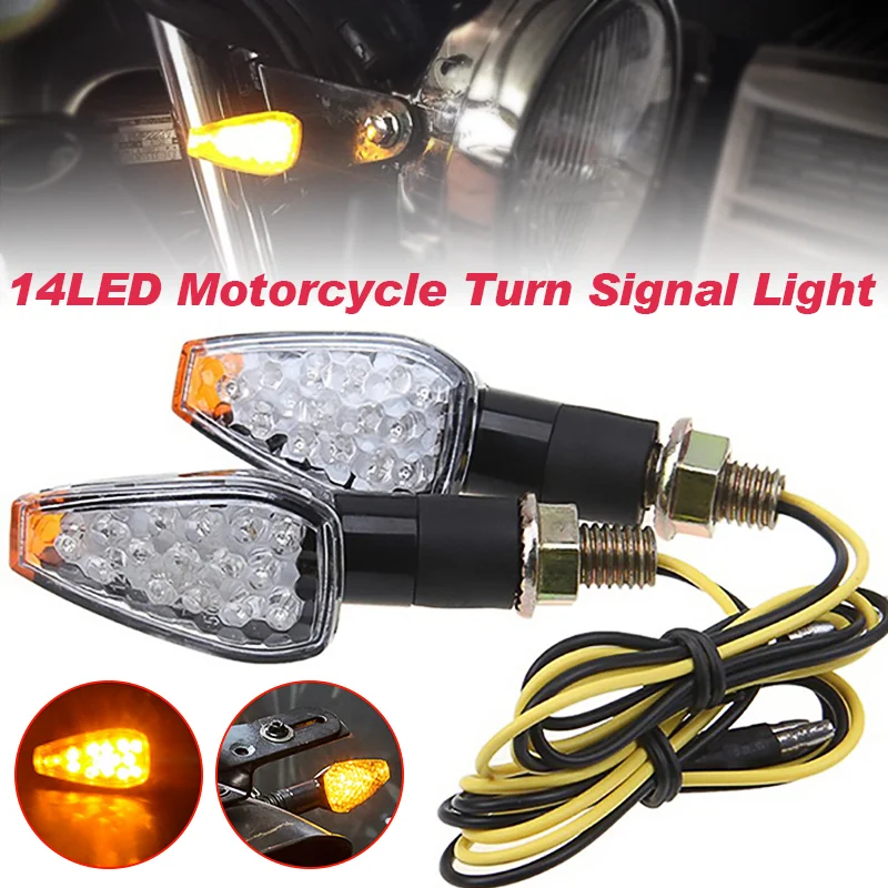 Motorcycle LED Turn Signals 12V E50 E-mark M10 Amber Fishscale Bendable Flashing Indicator Blinker Daytime Running Lights