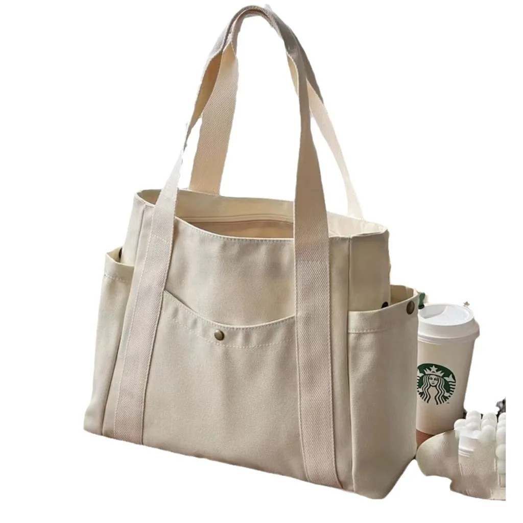 Canvas Women, Insen Style Versatile Shoulder With Large Capacity Books, Student Commuting For Class, Portable Cloth Bag