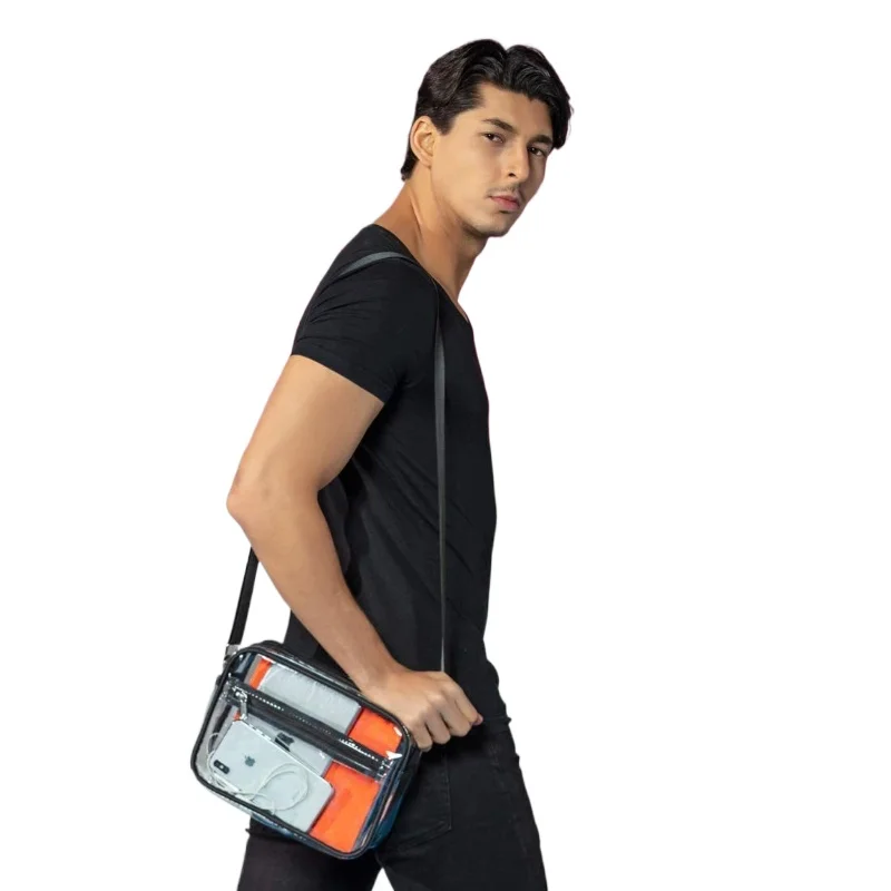 

Transparent PVC Crossbody Bag, Stylish Sporty Shoulder Bag/waist Bag, Unisex Waterproof Storage Chest Bag/phone Bag.
