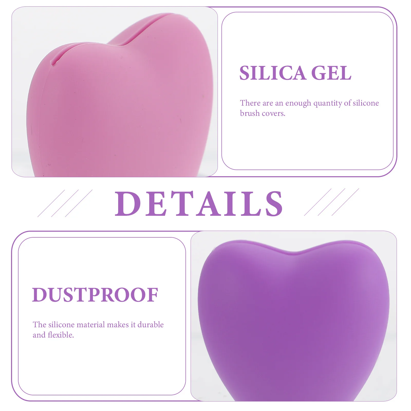 

6Pcs Makeup Brush Cover Silicone Protector Sleeve for Bristle Care Distortion Prevention Multi Size Travel Friendly Holder