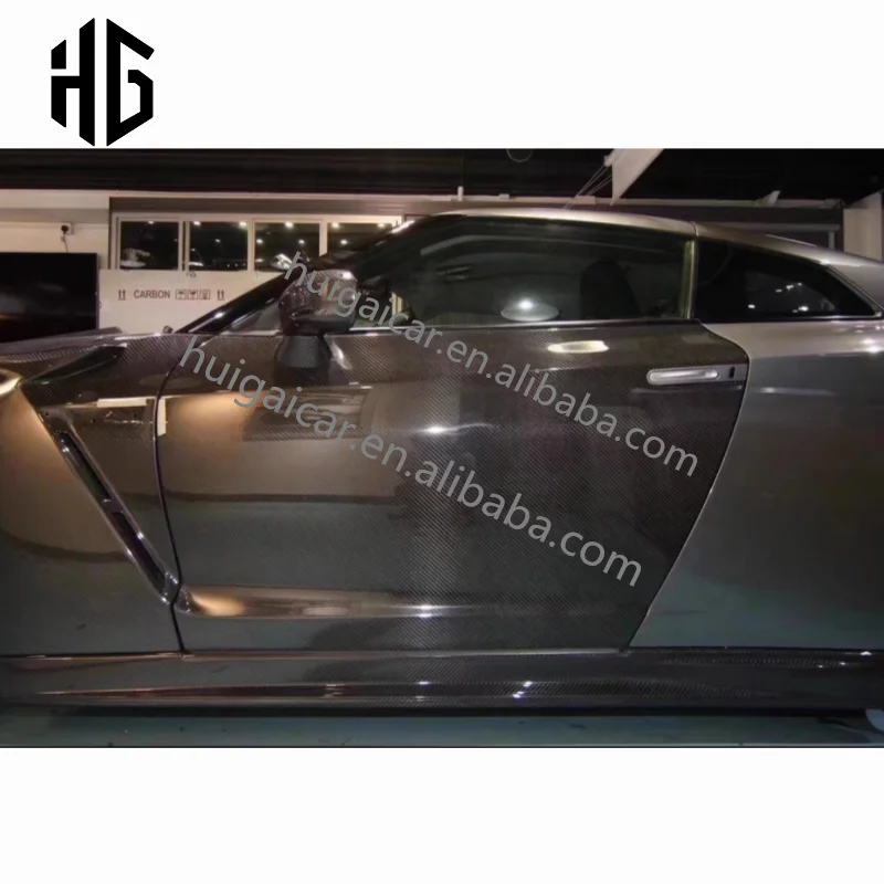 1 Pair Carbon Fiber Door Panel Interior Trims for Nissan Gtr R35 Indoor Panels Cover Auto Parts 6