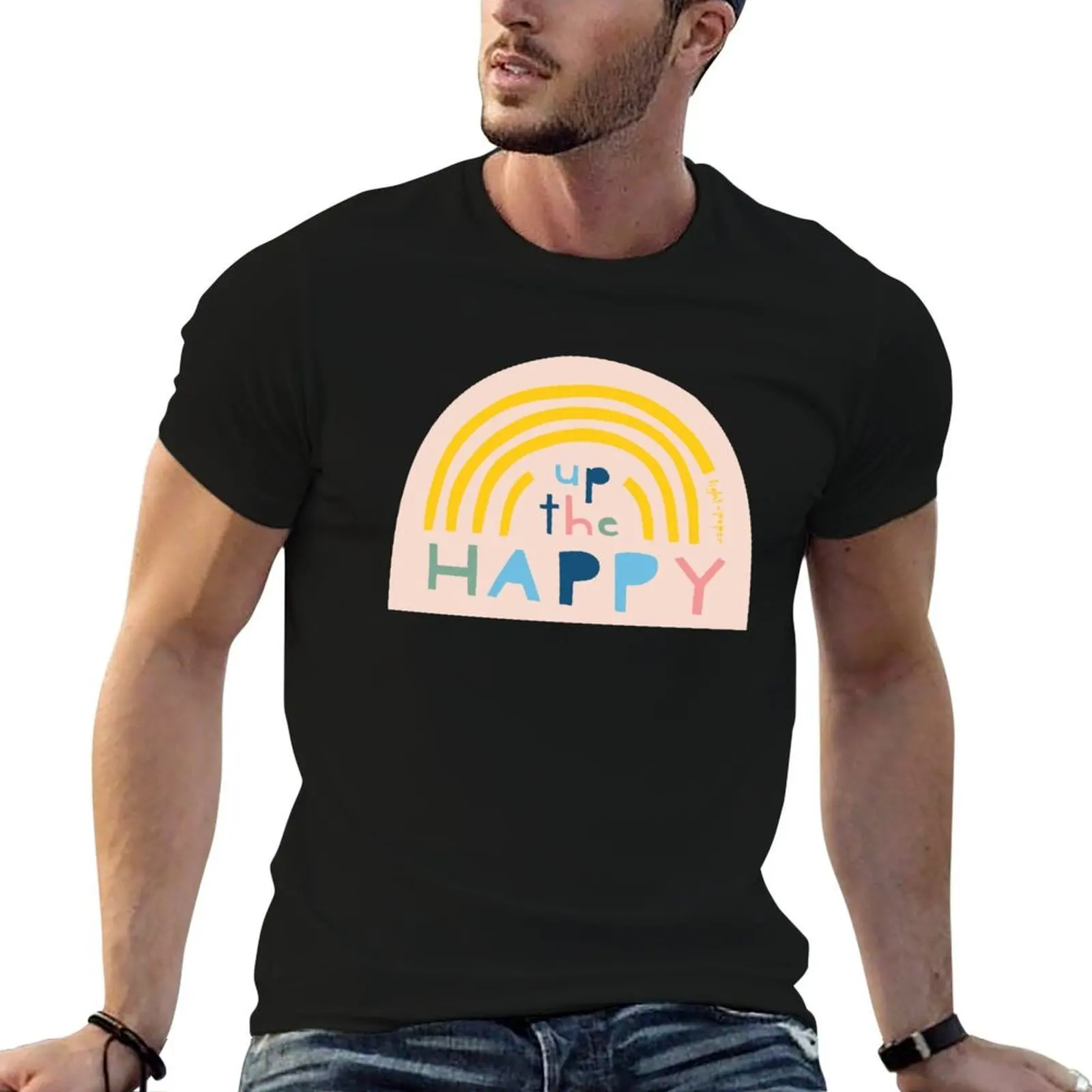 

Up the Happy Rainbow T-Shirt t shirts for man pack white t shirts cotton 100% g man t shirts for men T-shirt