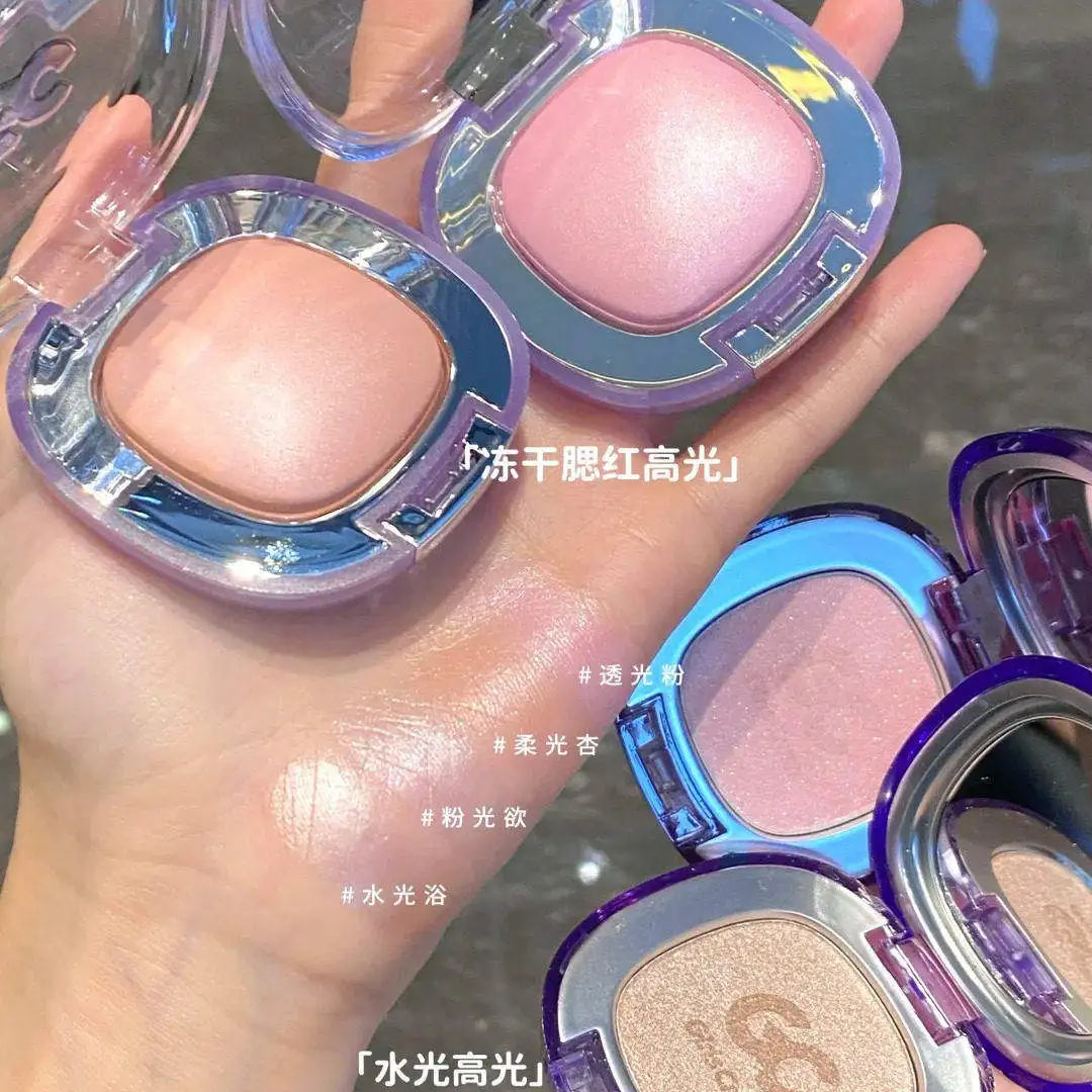 GirlsCrush Satin Cream Blush Highlighter Pearlescent Shimmer Glossy Hydrating Skin Expand & Shrink Color Facial Makeup