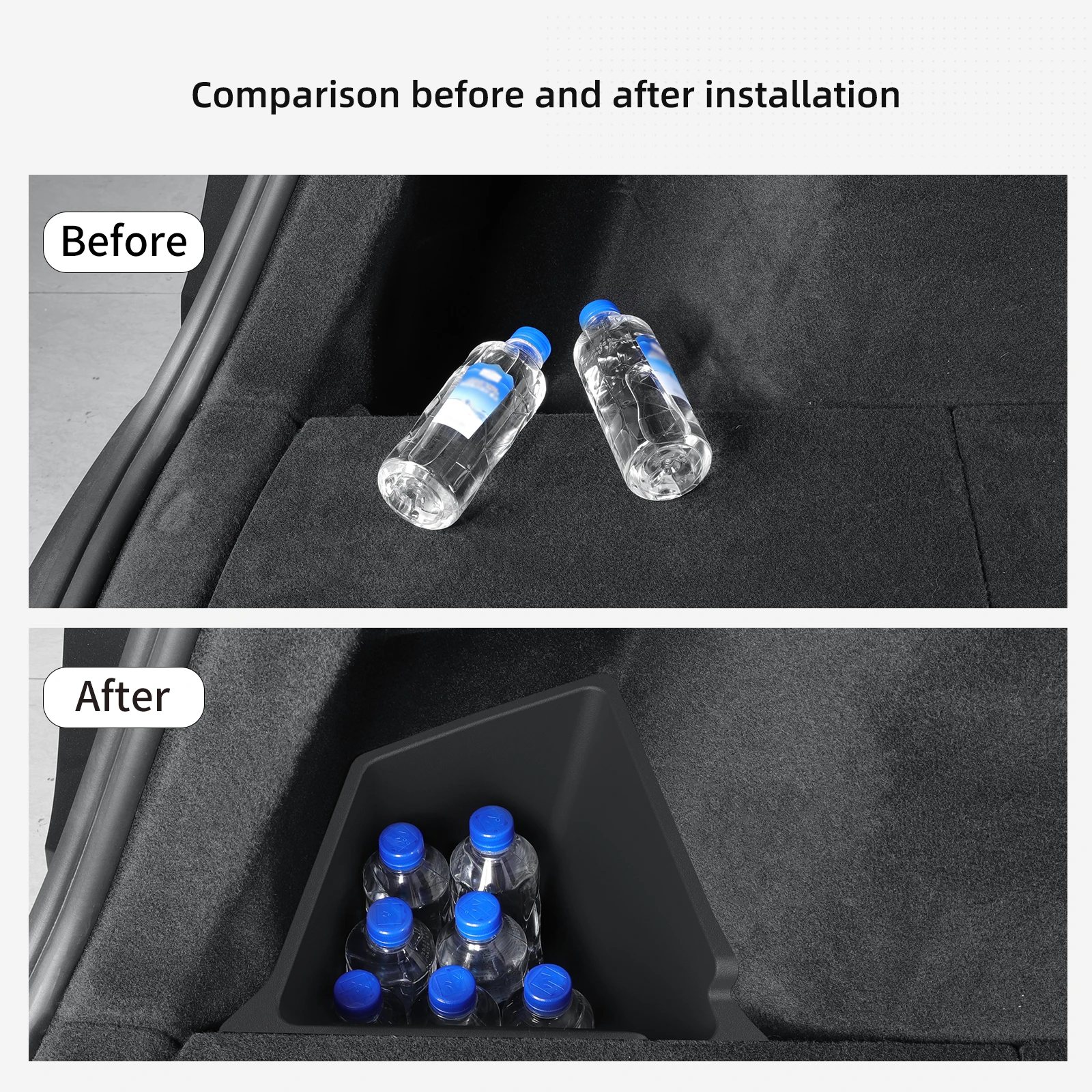 LUCKEASY Berlin Version for Tesla Model Y Juniper 2025 2026 Rear Trunk Storage Box Organizing Tidying Car Case Accessories TPE