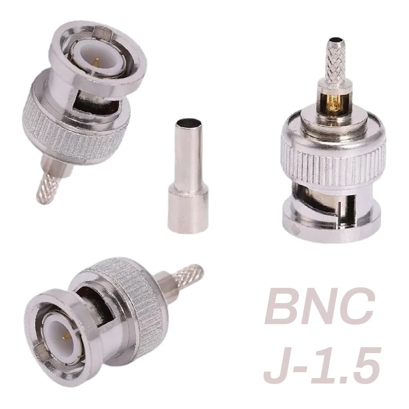 RF Connector Crimp Nickelplated BNC-J-1.5 Adapter for Coaxial Cable RG174 RG316 LMR100