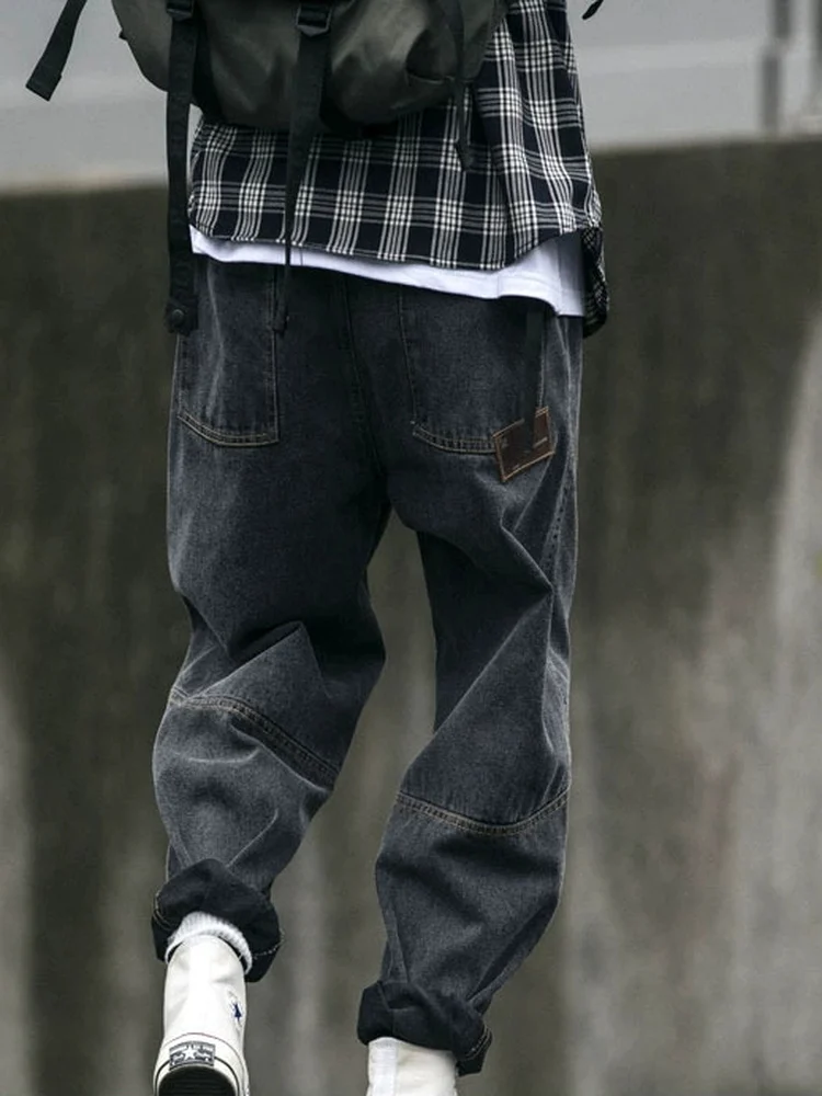 

Мужские джинсы свободного прямого кроя в винтажном стиле, повседневные рабочие брюки с застежкой на пуговицах, летняя коллекция