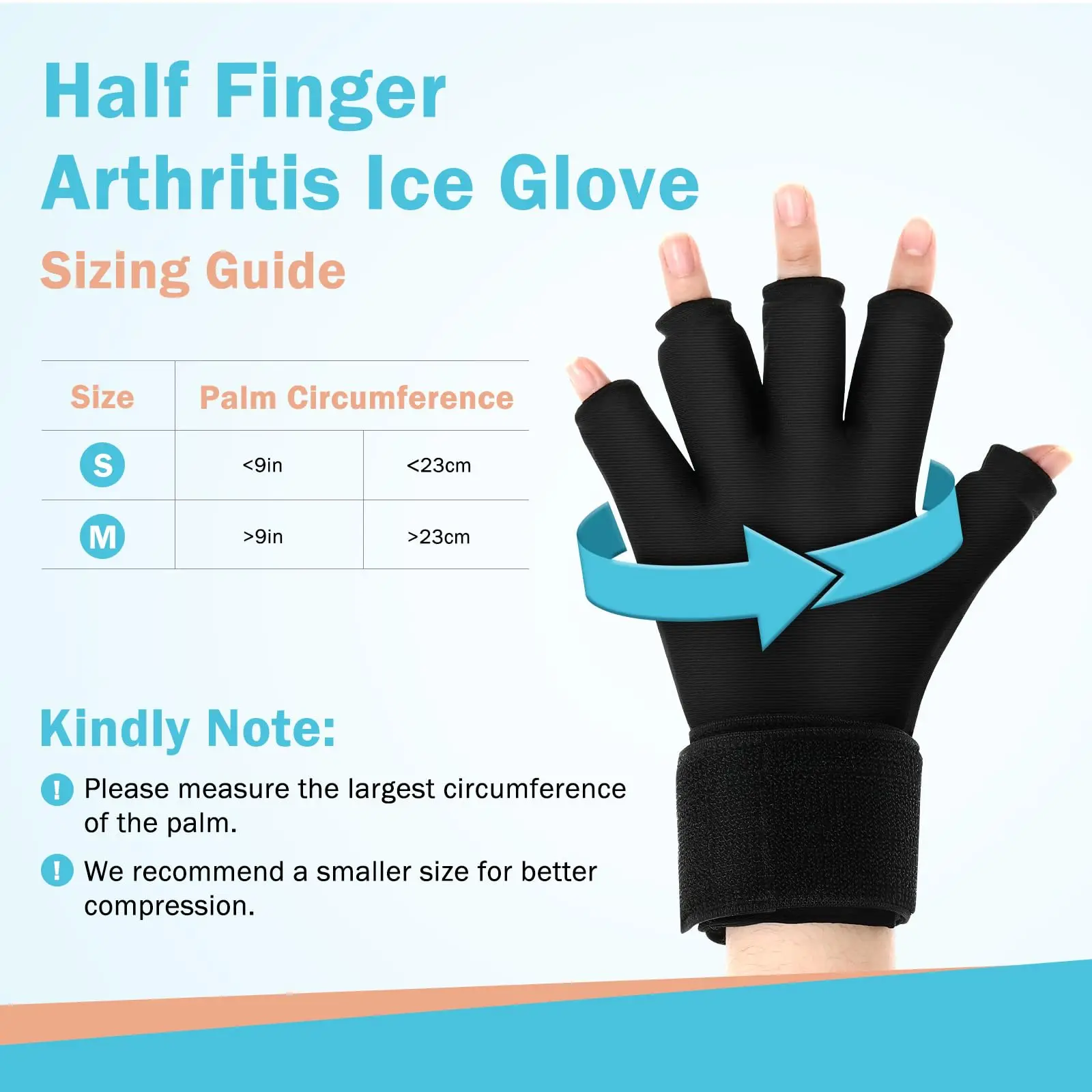 Finger Arthritis Compression Ice Glove for Pain Relief Hand Wrist Ice Pack Reusable Gel Cold Pack for Tendinitis Carpal Tunnel