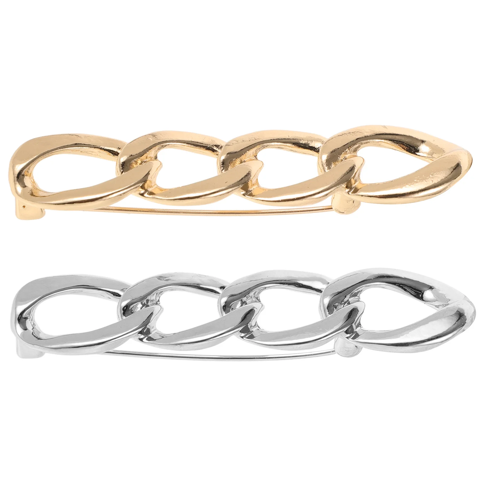 

2pcs Anti-Exposure Buckle Chain Brooch Pins Golden Silver Waist Dress Skirt Cinch Clip Shawl Scarf Ring Clothing Fastener Zinc