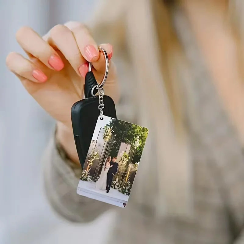 Custom Acrylic Photo Pendant - Colorful Personalized Image Insertion Romantic Gift for Couples Friend Family Memorial Wedding De