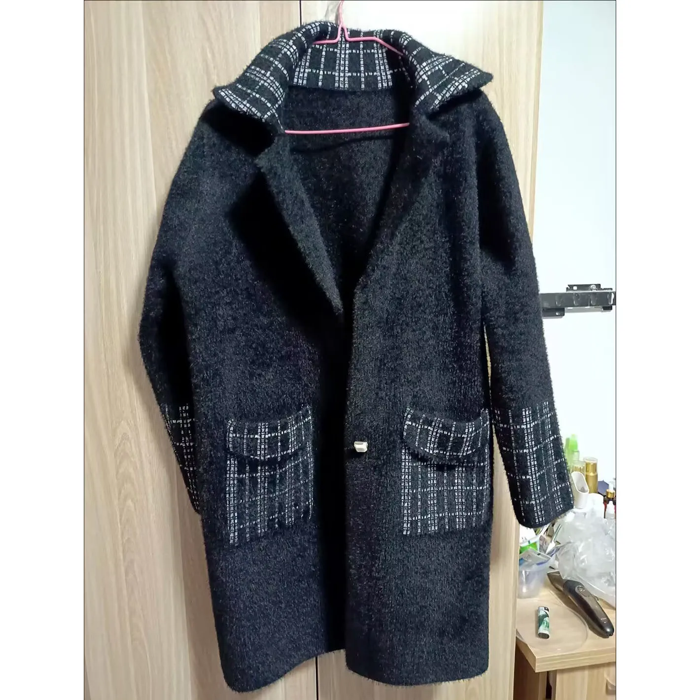 

Thicken Imitation Mink Velvet Knitted Cardigan Women Autumn Winter Long Double-sided Cashmere Sweater Coat Korean Loose Jacket