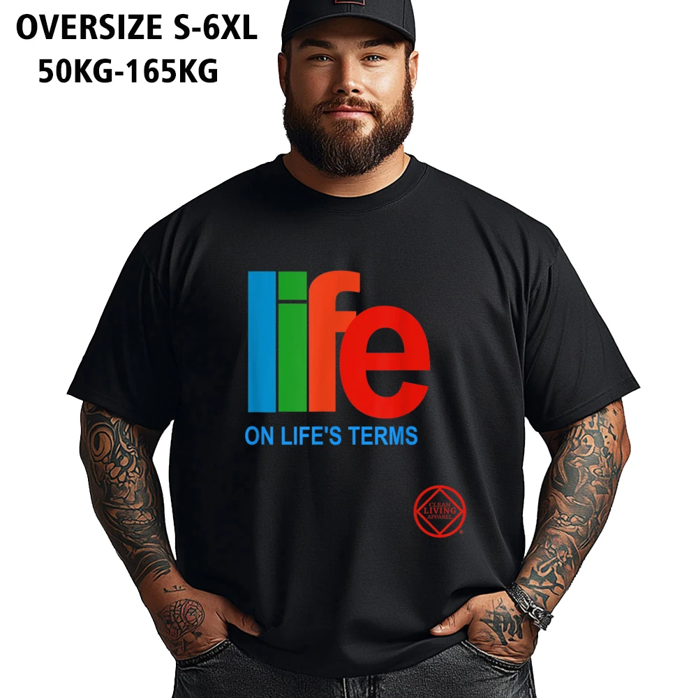 Tops Tees Father Day Crewneck 100% Cotton Mens T Shirts Life On Lifes Terms Narcotics Casual Tops T Shirt Tall Big Fat