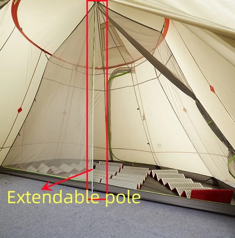 Asta Gear 1 stücke 7075 Aluminium legierung ausziehbare Stange Outdoor Camping Stütz stange Zelt Zubehör – Detail 2