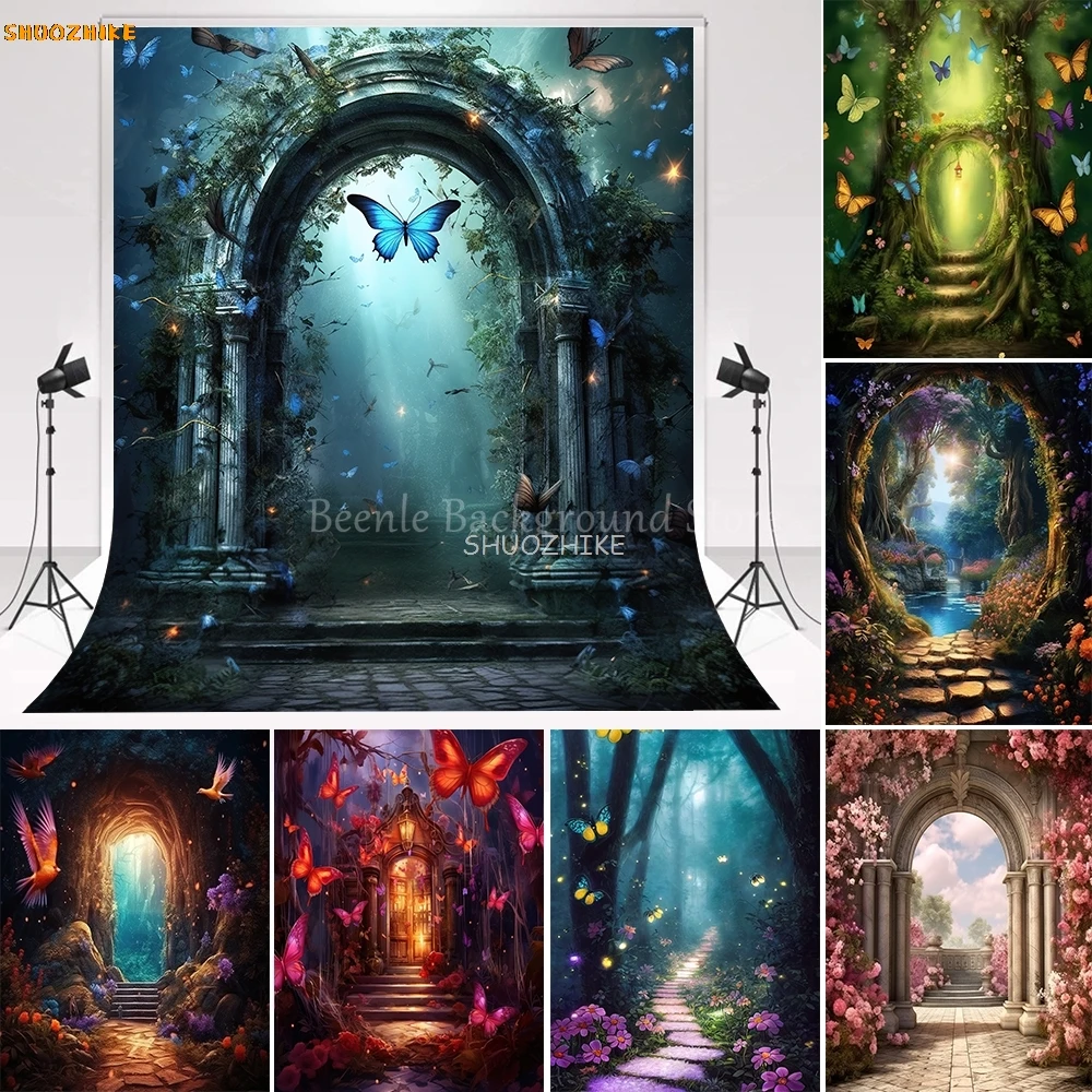 

Enchanted Forest Backdrop for Photography Butterfly Wonderland Background Baby Shower Birthday Party Banner Photo Studio