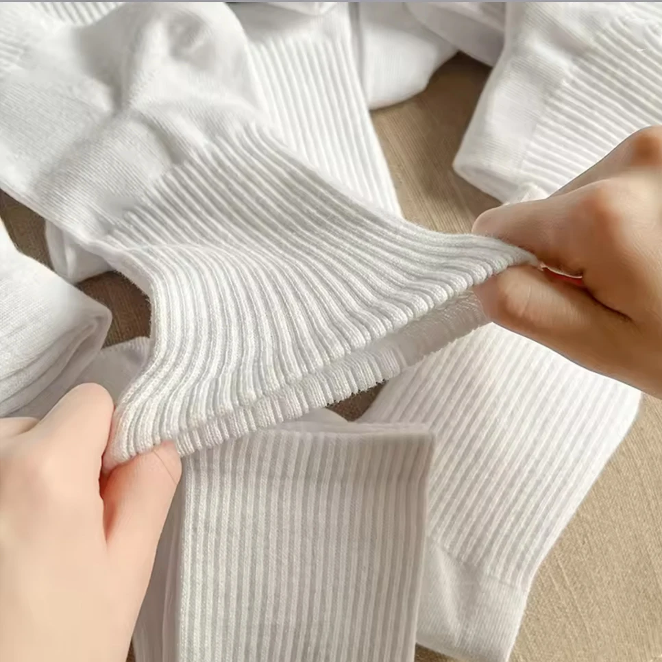 5/10 Paar einfarbige Damensocken-Set – vielseitige, modische, antibakterielle, geruchsresistente, atmungsaktive, bequeme Socken – Detail 6