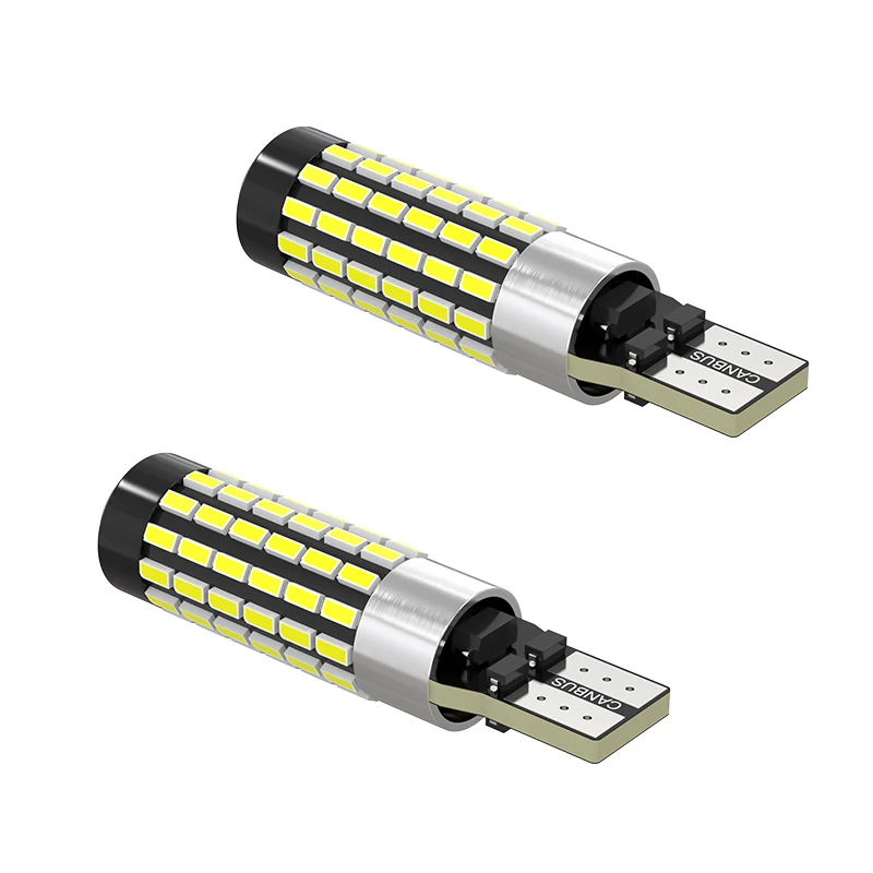 2PCS T10 W5W LED Car Bulb 194 168 501 5W5 CANBUS 78SMD Super Bright White 12V-24V Error Free Parking Clearance Light